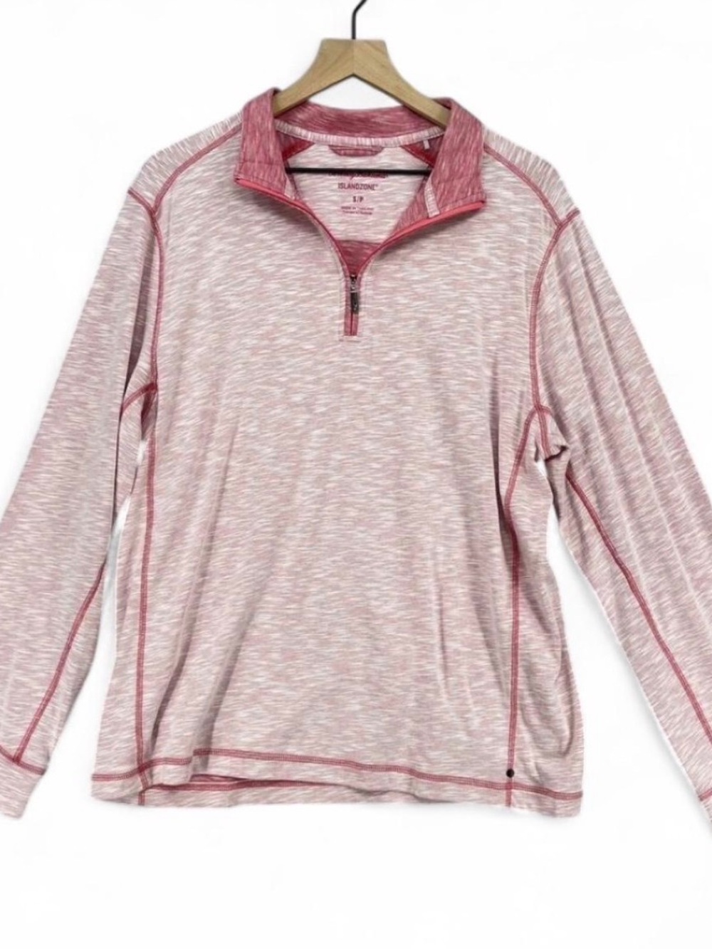 Tommy Bahama Island Zone Heather Red  Quarter-Zip Pullover